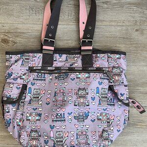 LeSportsac triple troubles tote, Large Tote Travel,laptop, Artist in Residence
